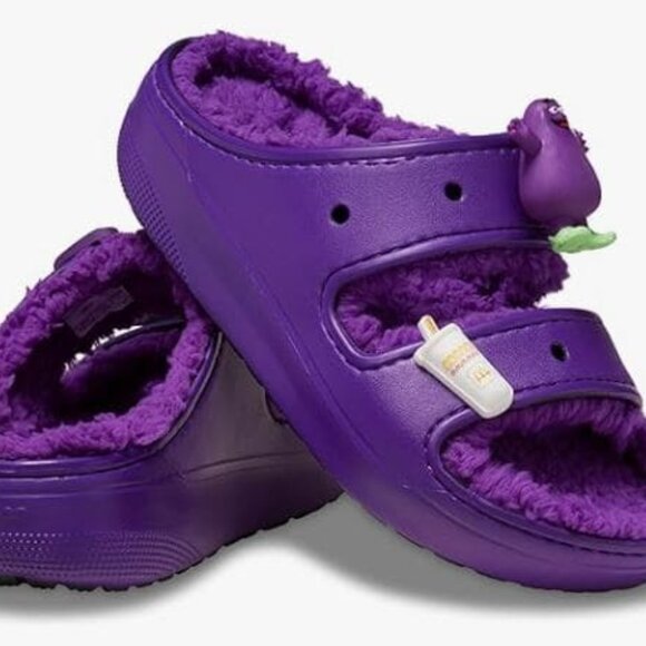 McDonald\'s Grimace Crocs Classic Cozzzy Sandal Size 7W/5M 209392-510 Purple main image 7